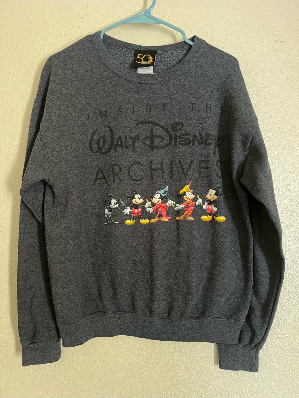 Disney Archives 50th Anniversary Dark Gray Crewneck Sweatshirt